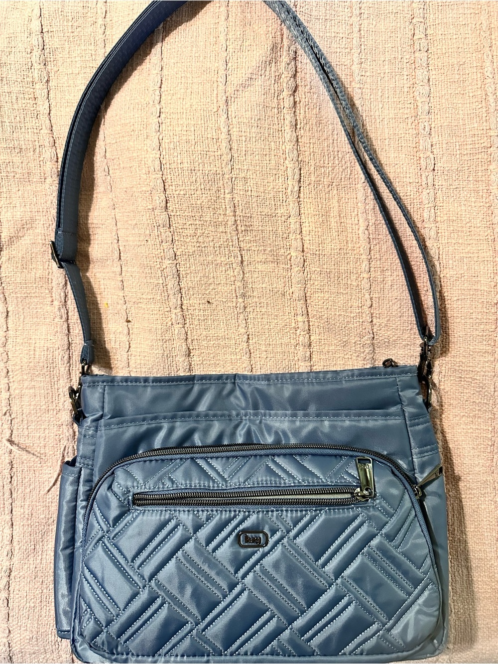 Lug Quilted Light Blue Crossbody Bag - Women's Shoulder Bag